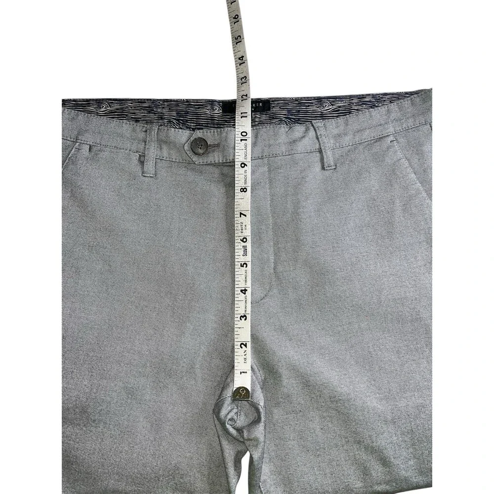 Ted Baker Pants Mens 34x28 Gray Volvek Classic Fit Trouser Flat Front Chino